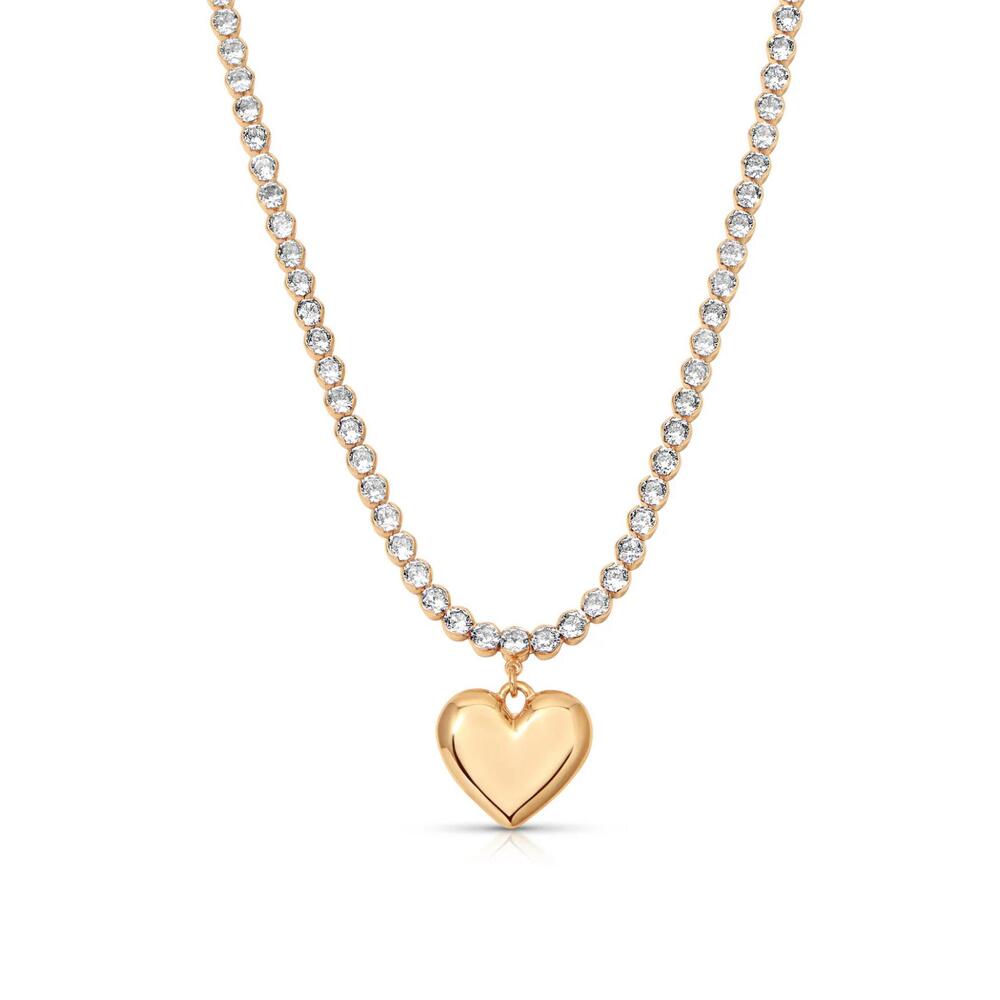 NEW ETTIKA women's luminous love tennis necklace in gold - Picture 2 of 3